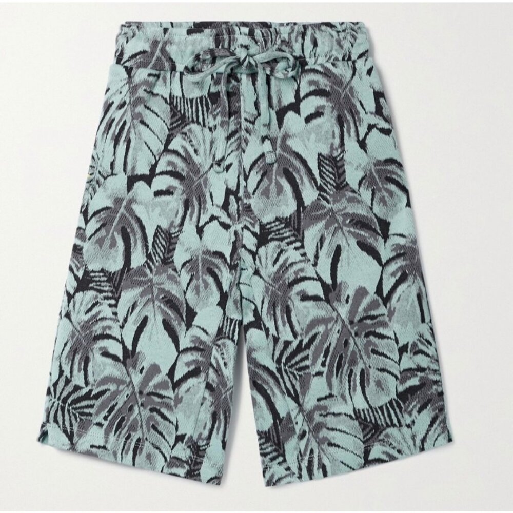 TWENTY MONTRÉAL Monstera Jacquard-Knit Cotton-Blend Shorts $125 NWT Small